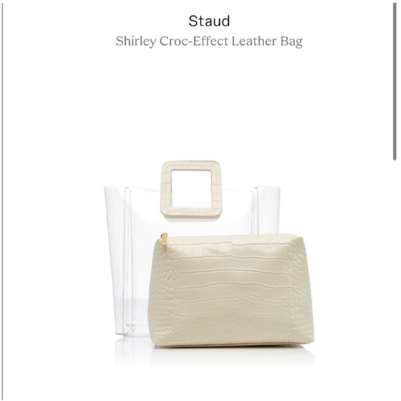 Staud Large Shirley Croc Embossed Leather Bag - Picture 3 of 16